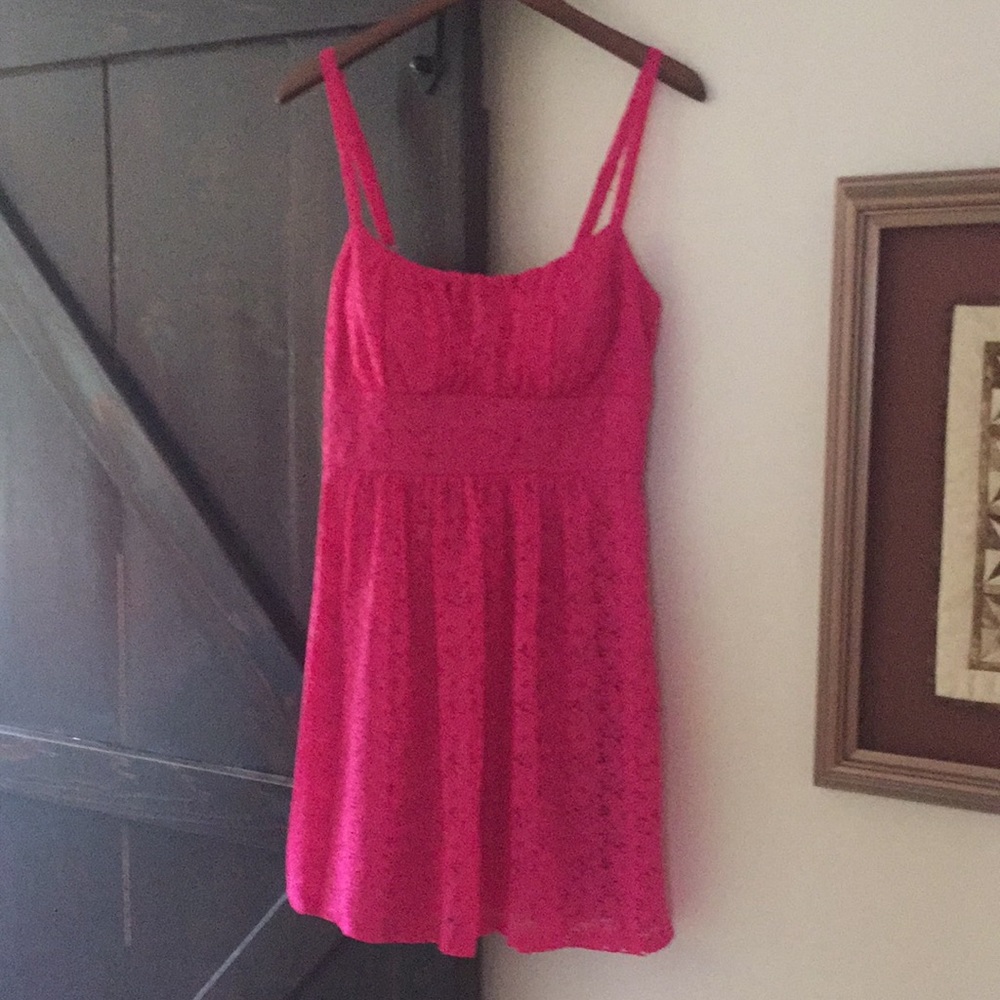 Lined Hot Pink Lace Dress